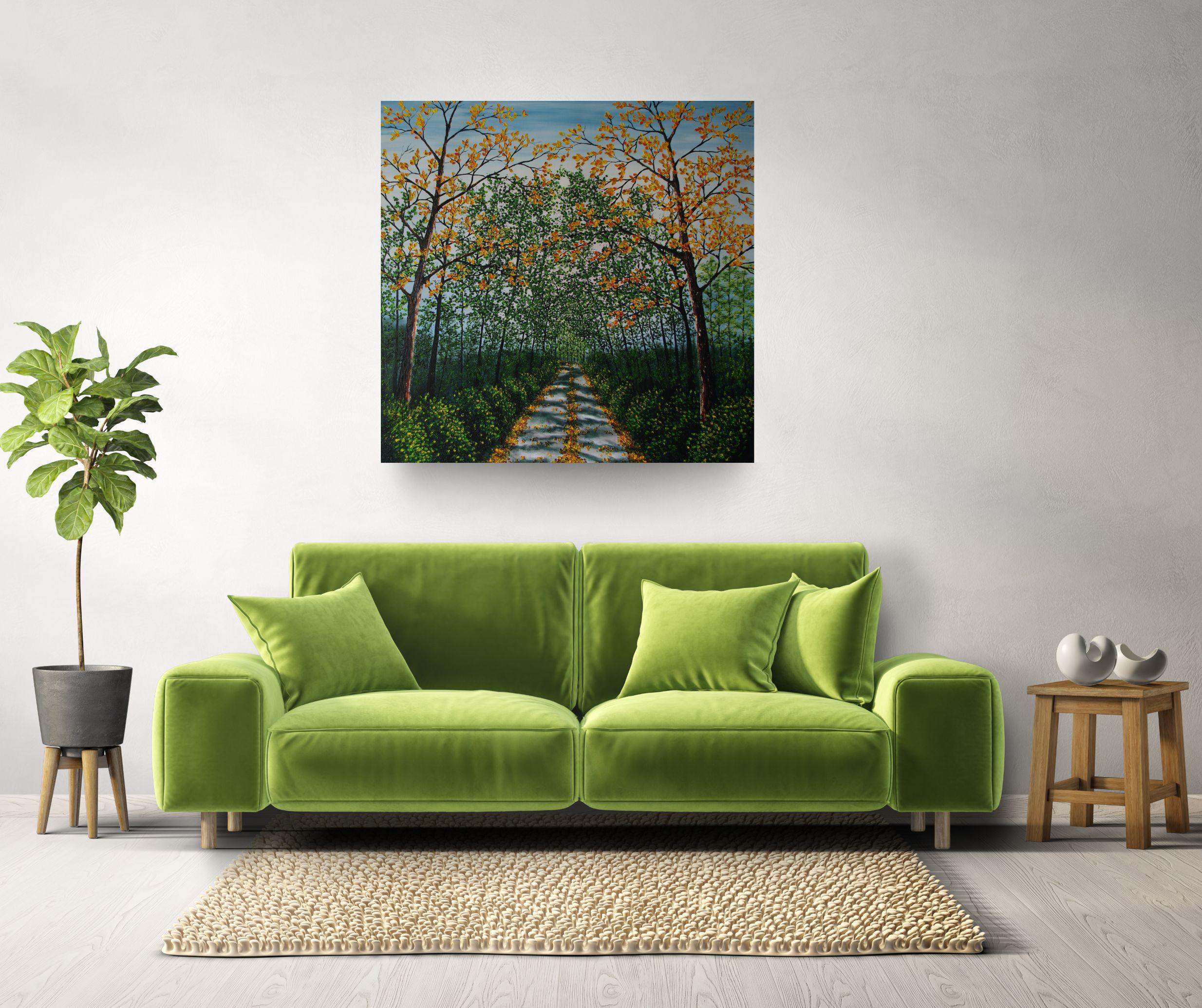 Spaziergang durch die Wälder - originale realistische Landschaftsmalerei in Öl - zeitgenössische Kunst – Painting von Hazel Thomson