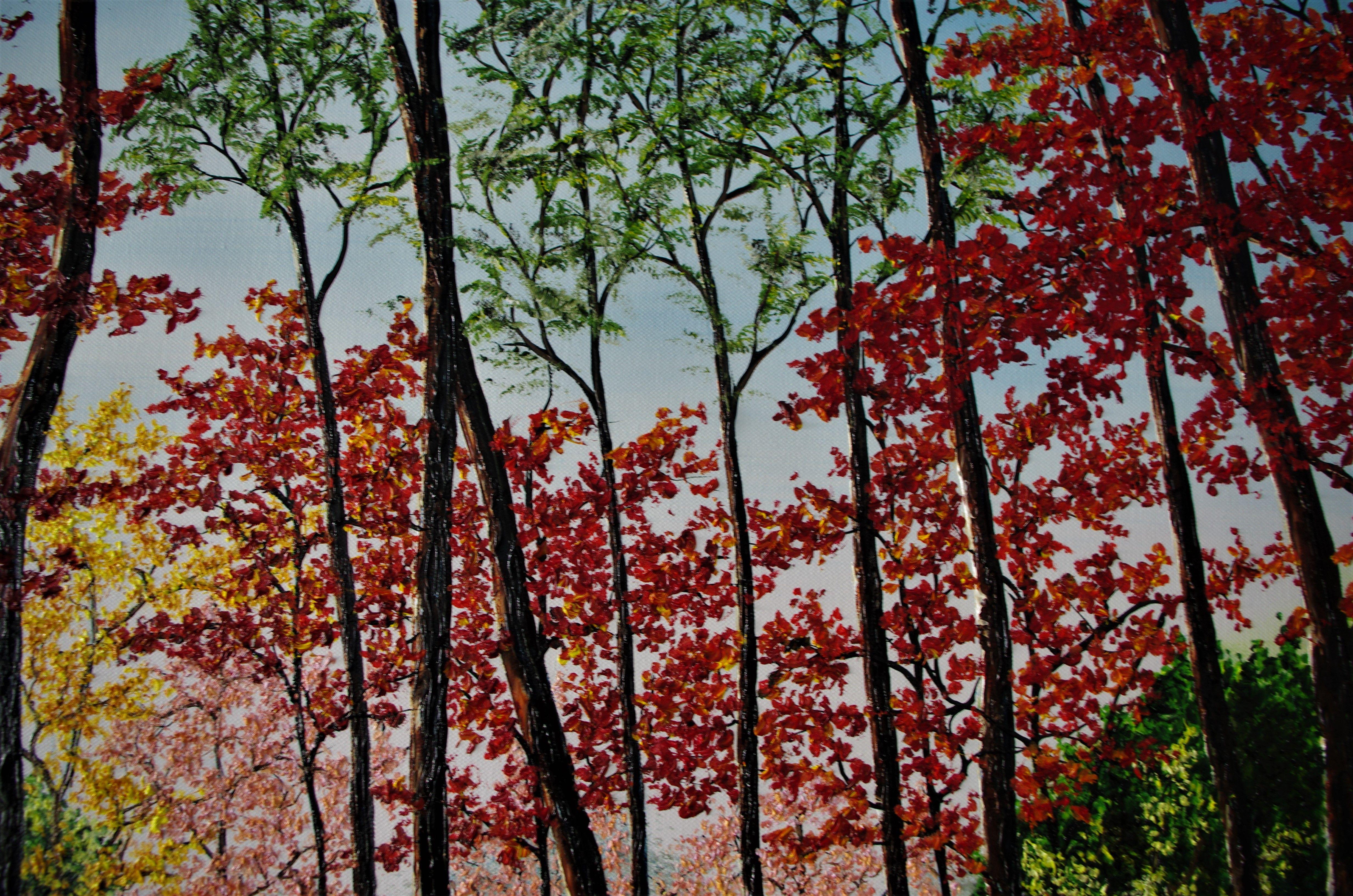 Woodlands in Japan [ Shinjuku Gyoen] Painting, Painting, Oil on Canvas For Sale 4