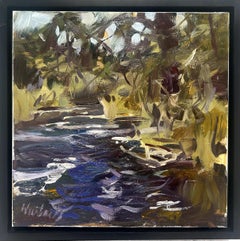 "Down Stream (Cochetopa Creek CO)" - Impressionist Landscape, Oil Painting