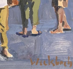 "Fußgängerverkehr" Original Impressionist Stadtbild, Ölgemälde