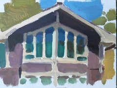 "Green Windows" (2025), Original Impressionist Still-Life, Oil Painting on Paper