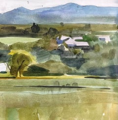 "Light Reflection" Original Impressionist Landscape, Watercolor Painting