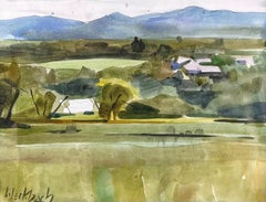 "Light Reflection" Original Impressionist Landscape, Watercolor Painting