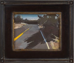 "Long Run" (2022), Original Impressionist American Cityscape Encaustic Painting