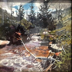 "Oh be Joyful" - Nature morte et paysage impressionnistes, peinture à l'eau