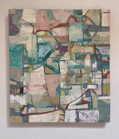 "Over Earth" - Abstract Expressionist Landscape, Oil Painting on Board