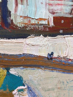 "Over Earth II" - Abstract Expressionist Landscape, Oil Painting on Board
