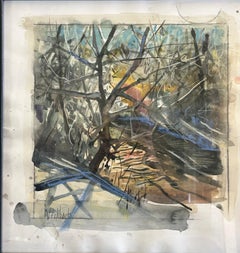 "Passing Time (Highline) - Impressionist Landscape, Watercolor Painting on Paper