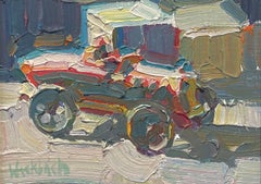 "Roadster" (2005) Naturaleza muerta expresionista, pintura al óleo sobre panel
