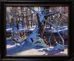 "Winter's Song" - Impressionist Winter Forest Landscape, Oil Painting