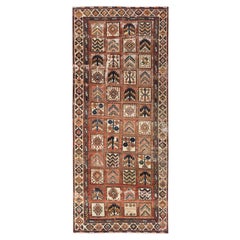 Hazelnussbraun, handgeknüpfter persischer Bakhtiar-Teppich aus Wolle im Used-Stil