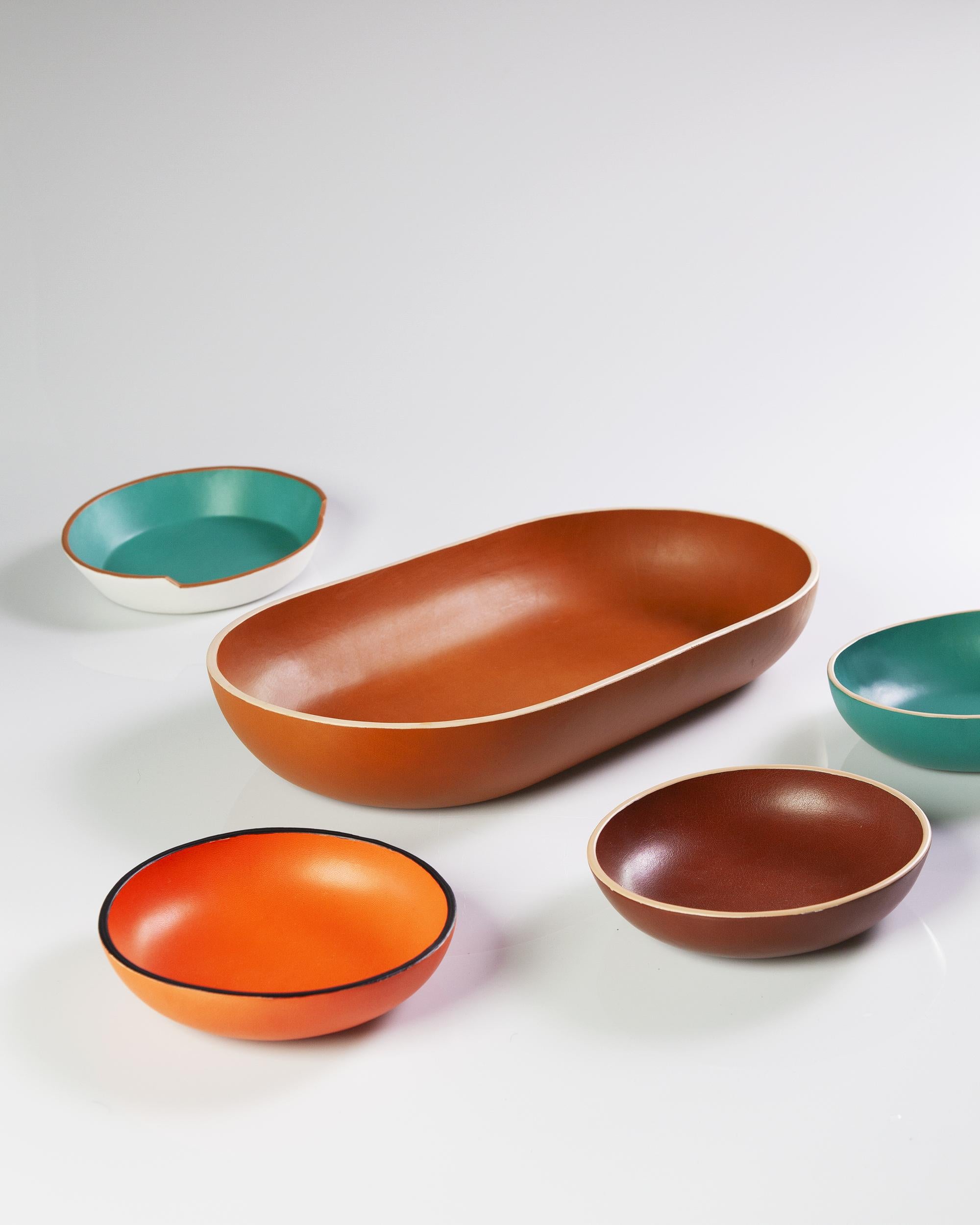 Contemporary Hazelnut Handmade Luxury Leather Tray