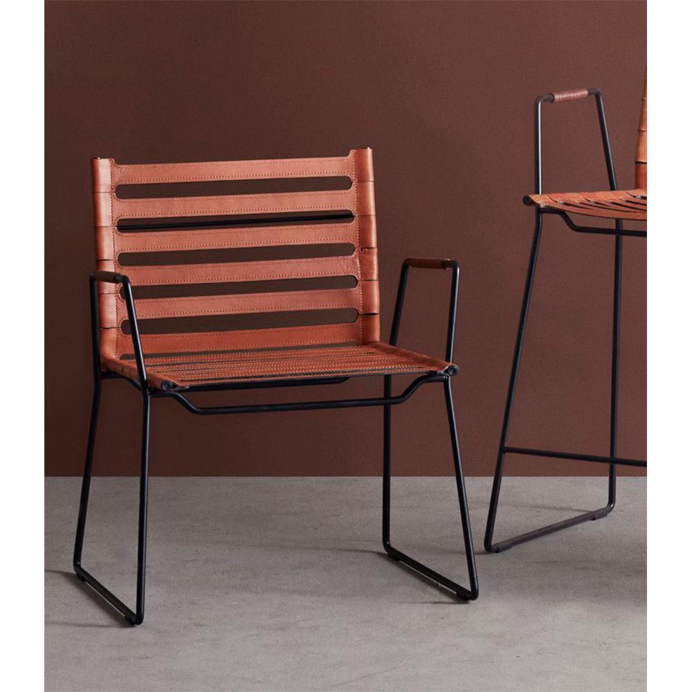 Post-Modern Hazelnut Strap Lounge Chair by Ox Denmarq For Sale