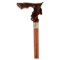 Hazelnut wood and silver walking stick, by Franz Karl Delavilla, Austria 1915
