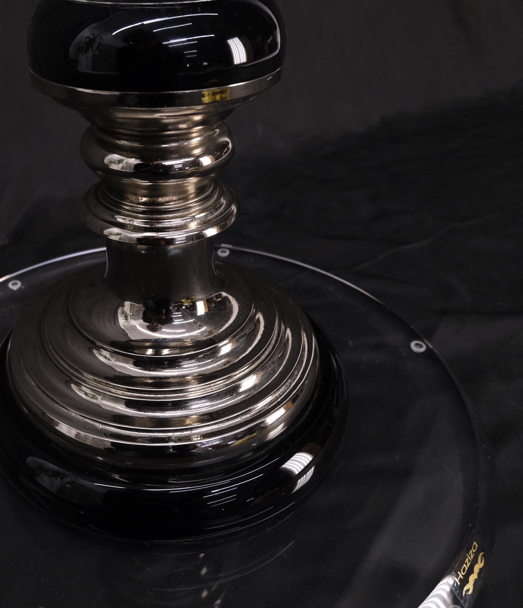 Mid Century Modern Haziza Clear Lucite Round Pedestal Side Table Stand 1