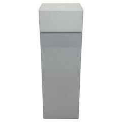 Haziza Illuminated and Motorized Rotating White Lucite Pedestal Table