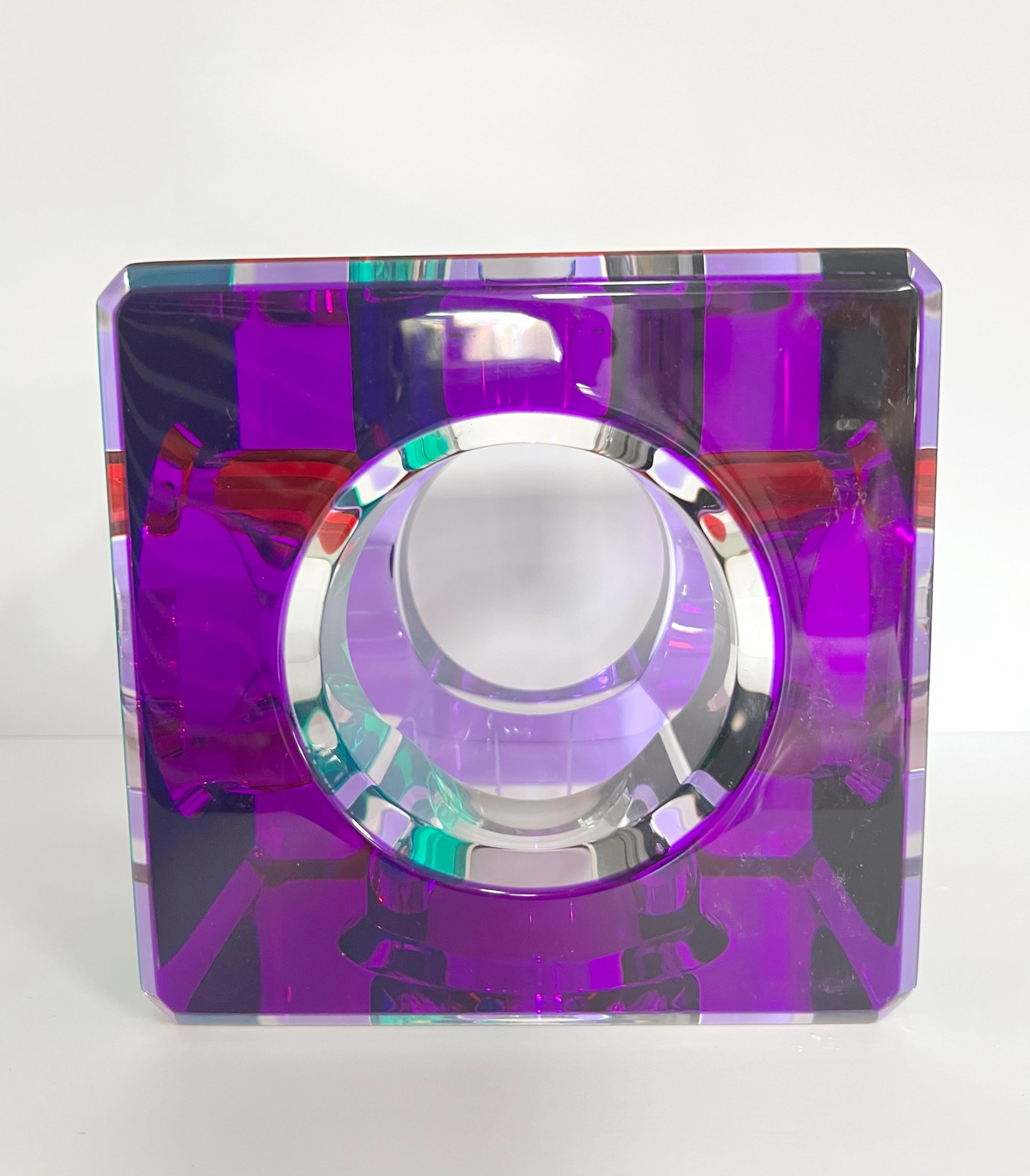 Scultura moderna a cubo grande in lucite di Haziza 1994 in vendita 4
