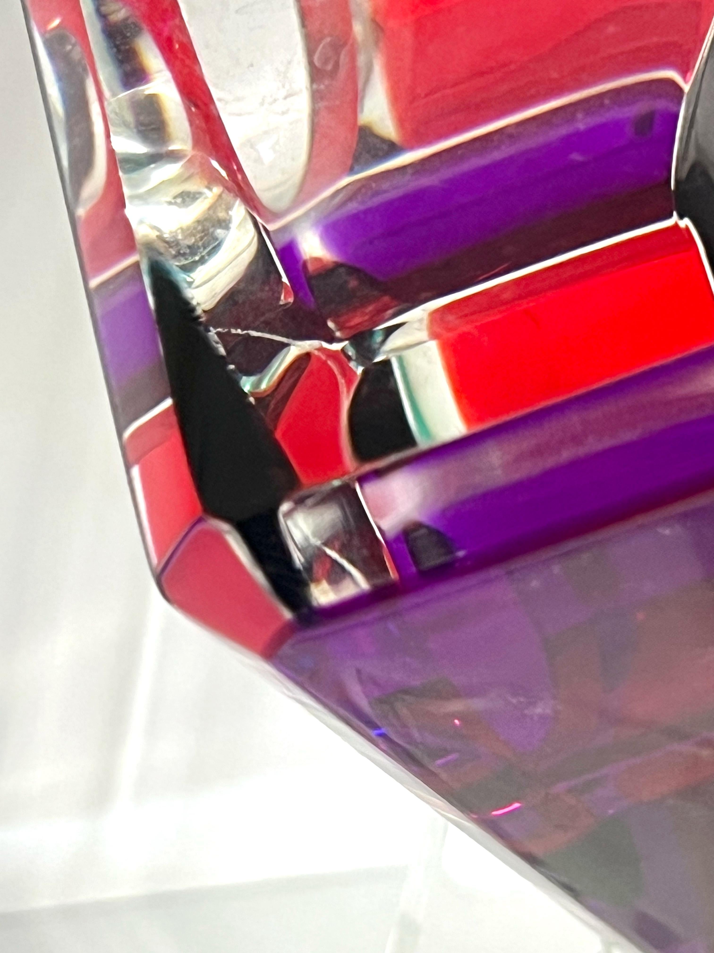 Scultura moderna a cubo grande in lucite di Haziza 1994 in vendita 1