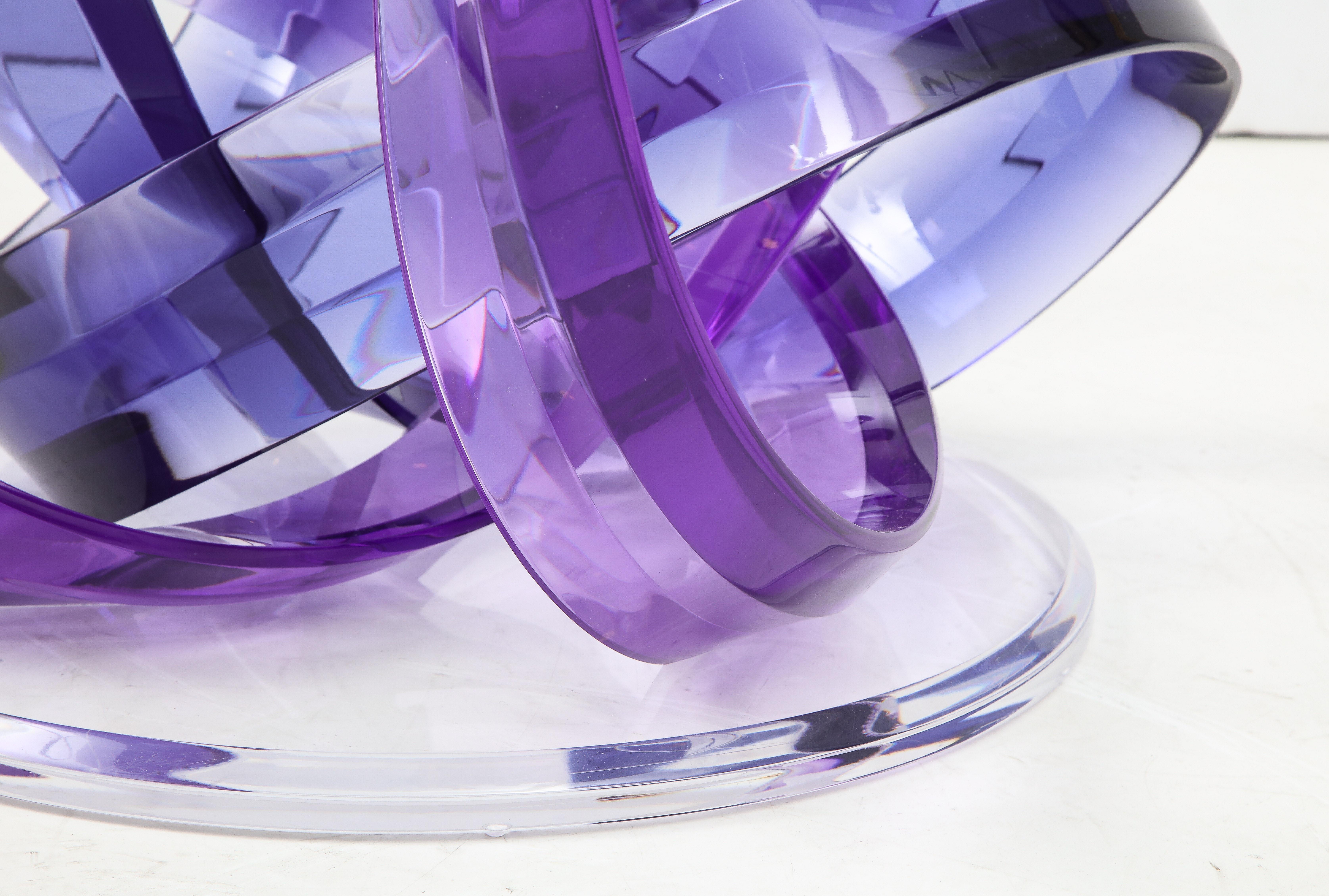 Glass Haziza Violet, Indigo Acrylic Ribbon Coffee Table