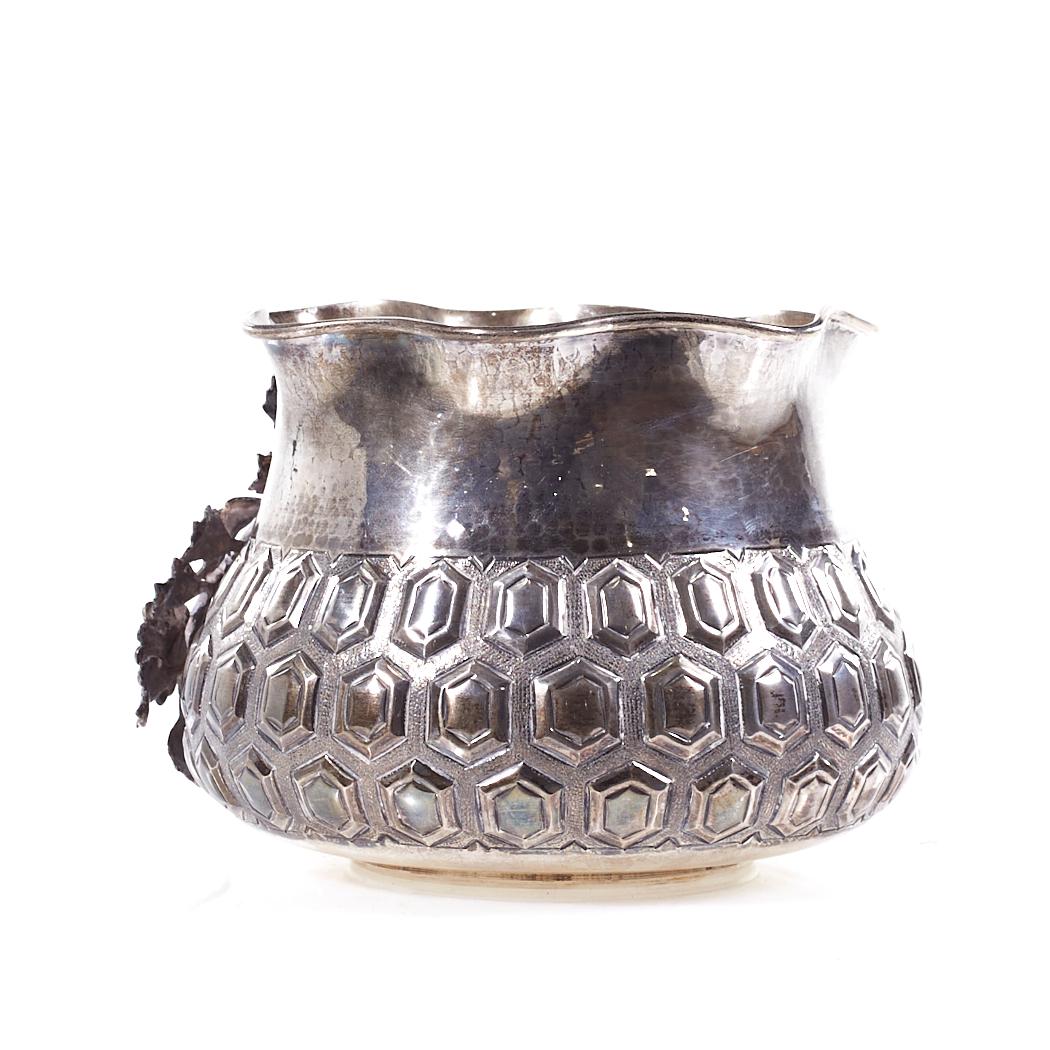 Hazorfim Sterling Silver 925 Floral Bowl In Good Condition For Sale In Countryside, IL