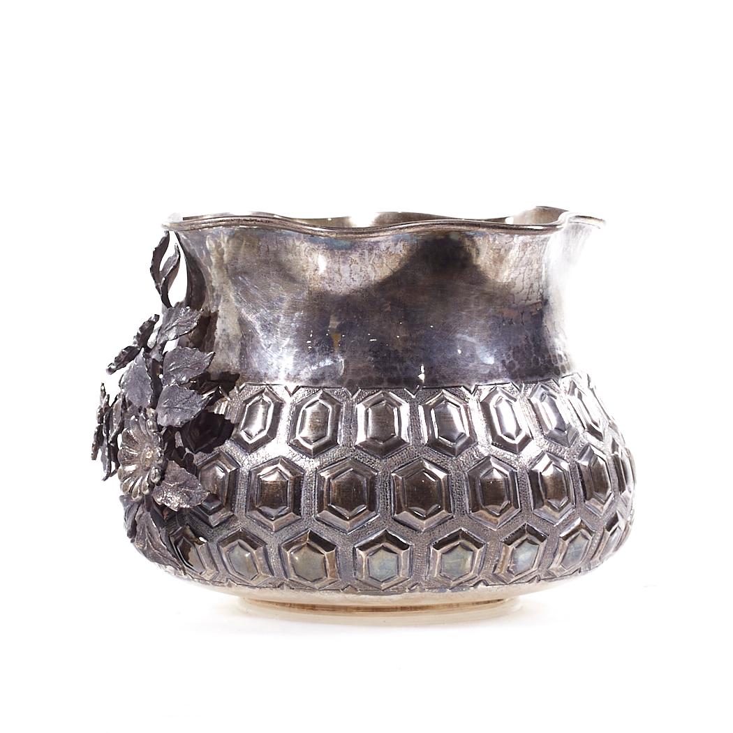 Contemporary Hazorfim Sterling Silver 925 Floral Bowl For Sale