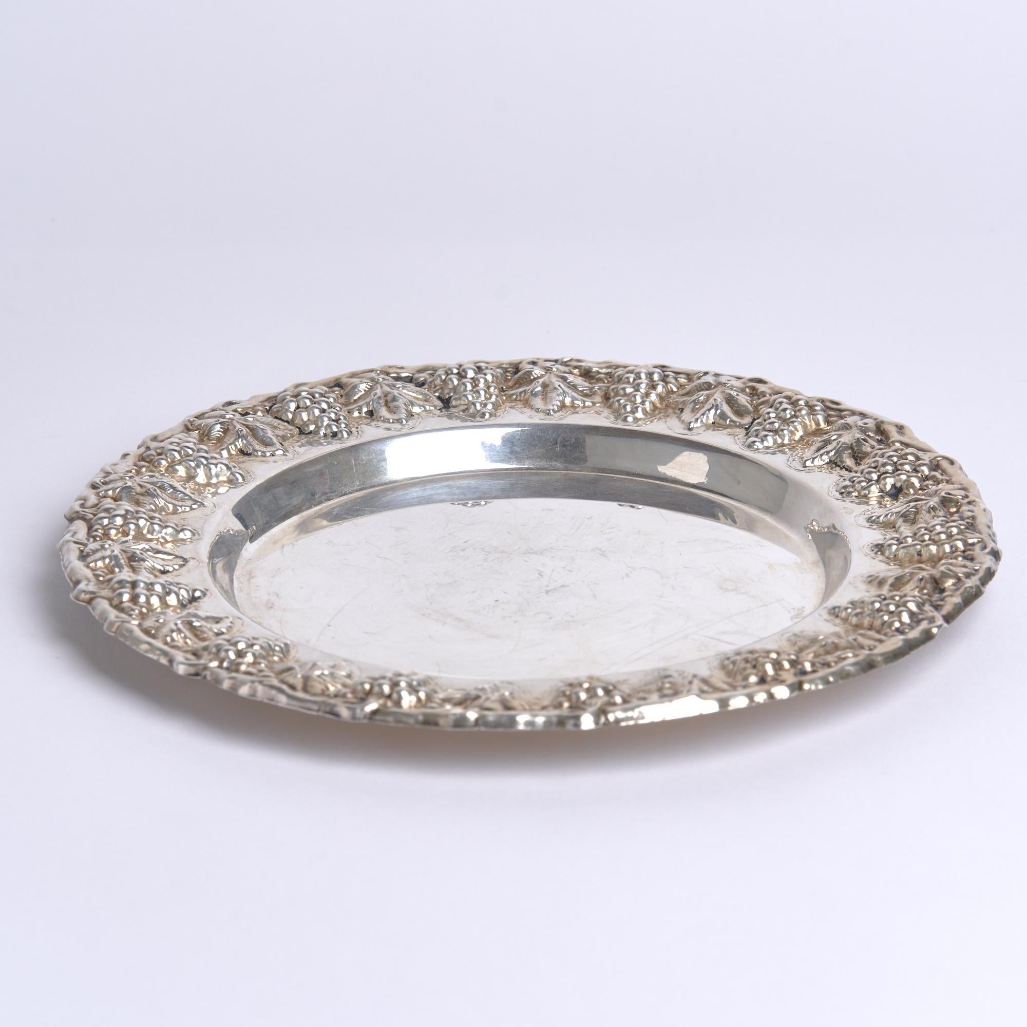 Placa de plata de ley Hazorfim Uvas Israelí en venta