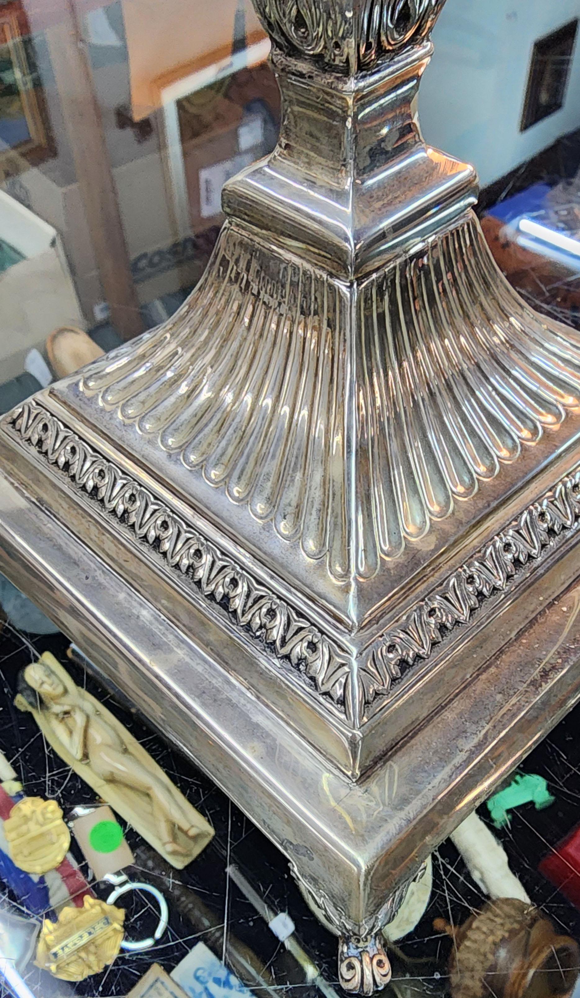 Vintage Hazorfim, creators of fine hand crafted Sterling SilverJudaic pieces, This Menorah is .65 ounces of silver, complete with all original parts, oil pot & snuffer in beautiful condition. 