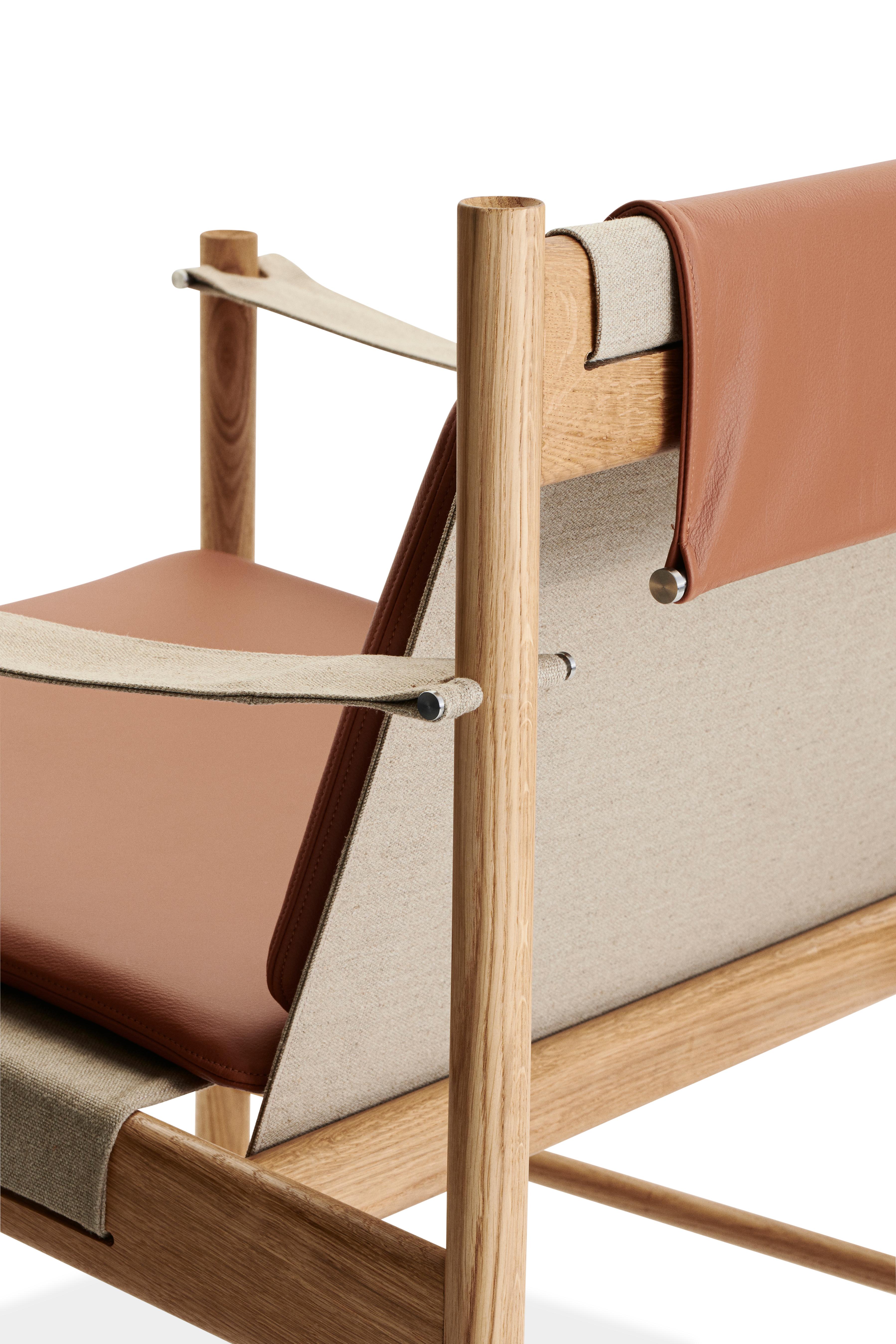 HB Lounge Chair in Geölte Eiche/ Brandy Leder von Hans Bølling für Brdr-Kruger (Dänisch) im Angebot