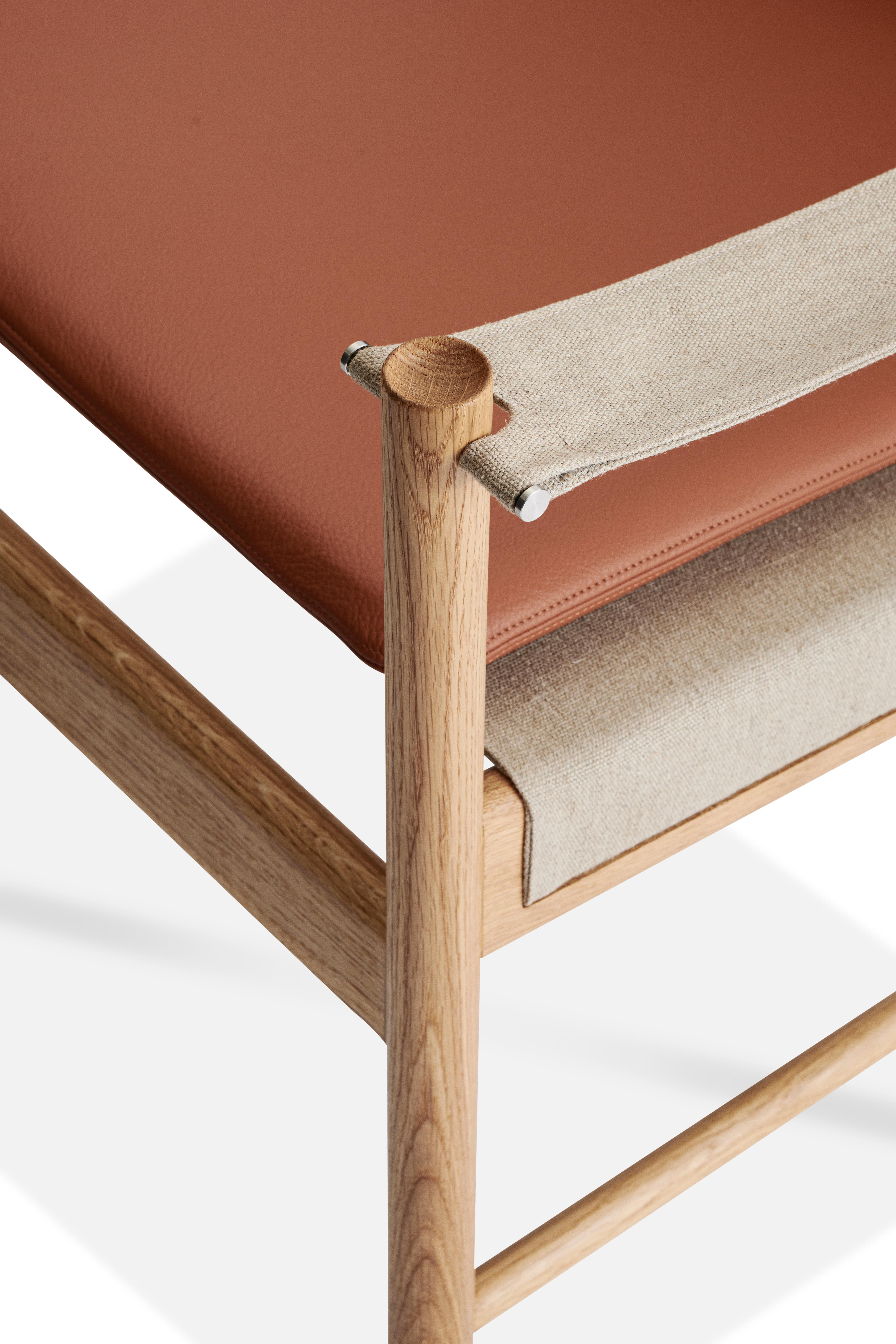 HB Lounge Chair in Geölte Eiche/ Brandy Leder von Hans Bølling für Brdr-Kruger (21. Jahrhundert und zeitgenössisch) im Angebot