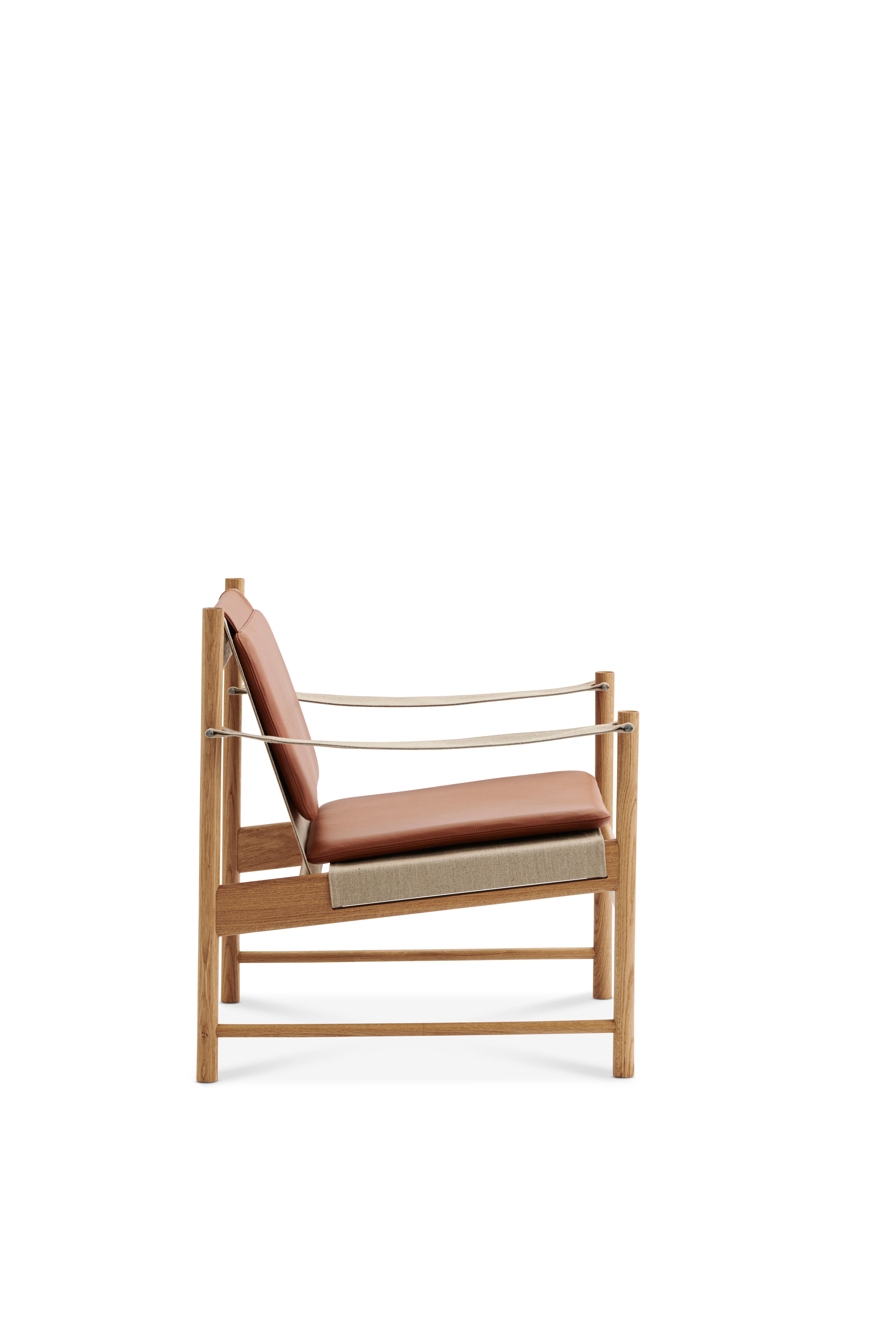 HB Lounge Chair in Geölte Eiche/ Brandy Leder von Hans Bølling für Brdr-Kruger im Angebot 1