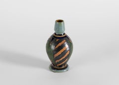 HB Quimper Odetta, Vase with Diagonal Striped Pattern, France, Circa 1920