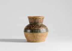 HB Quimper Odetta, Vase with Geometric Motif, France, Circa 1920