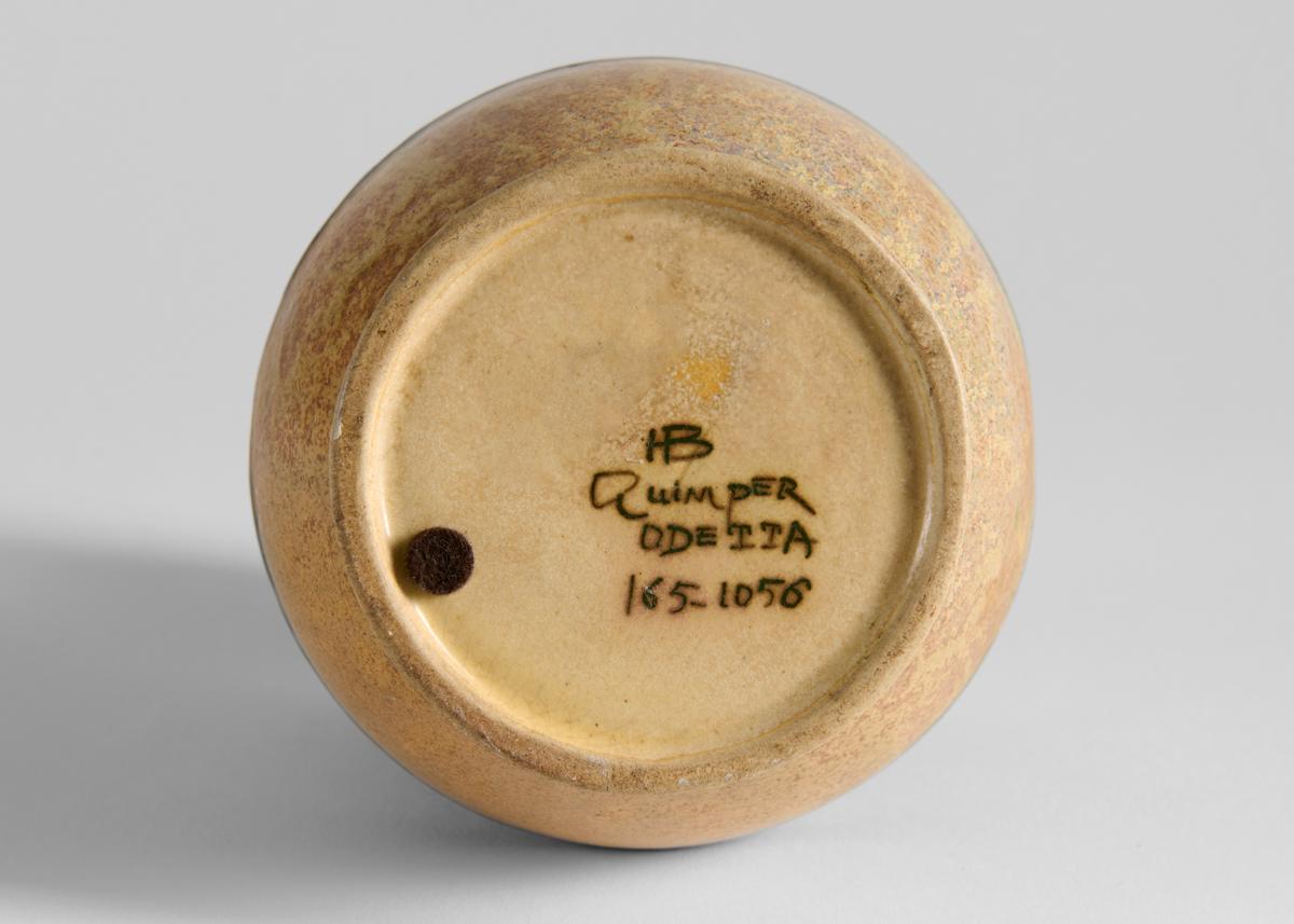 Francese HB Quimper Odetta, Vaso con motivo geometrico, Francia, Circa 1920 in vendita