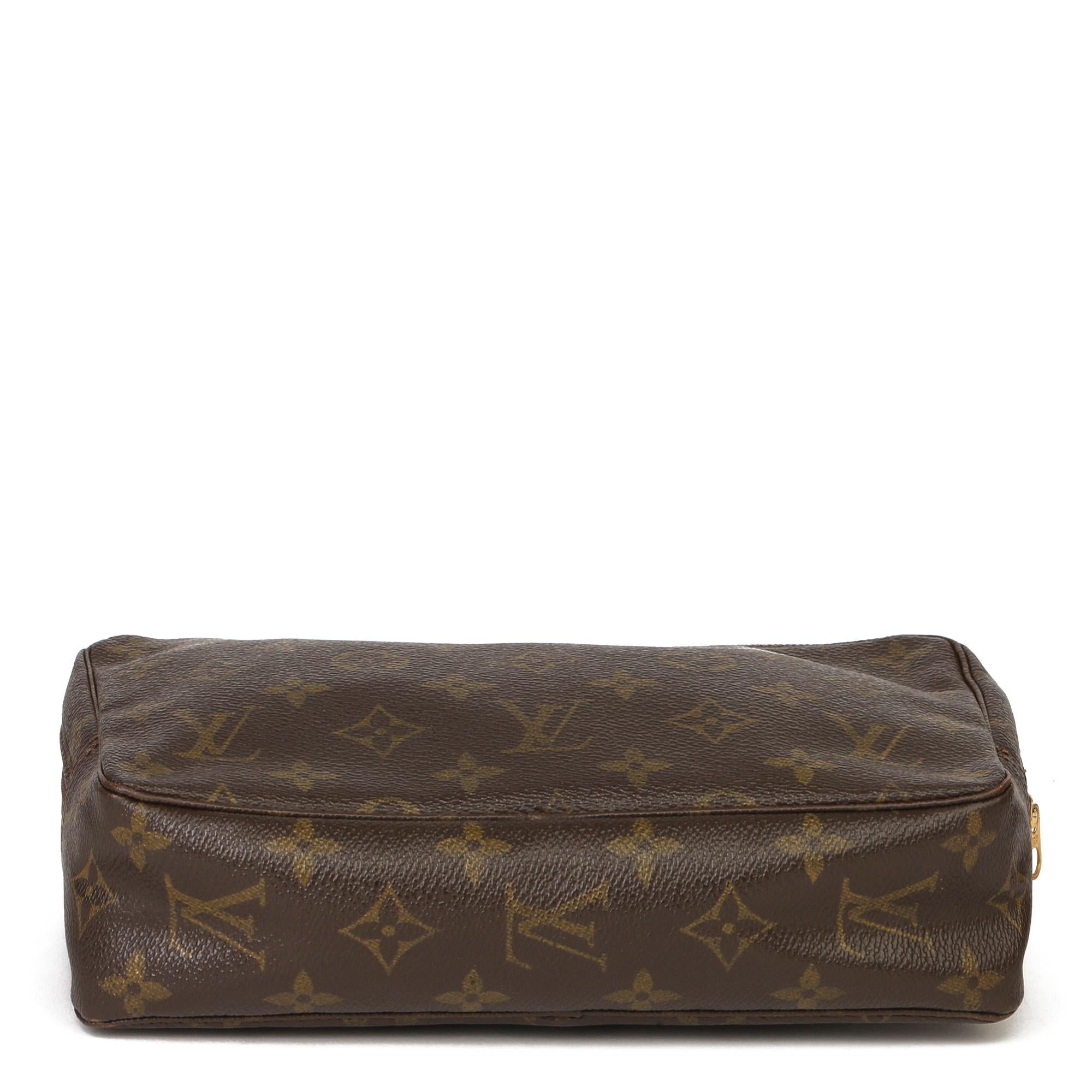 Women's HB3734 Louis Vuitton Brown Monogram Coated Canvas Vintage Trousse Toilette 23