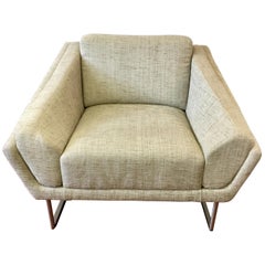 HBF Barbara Barry Hickory Architektonischer gebogener Loungesessel Sessel