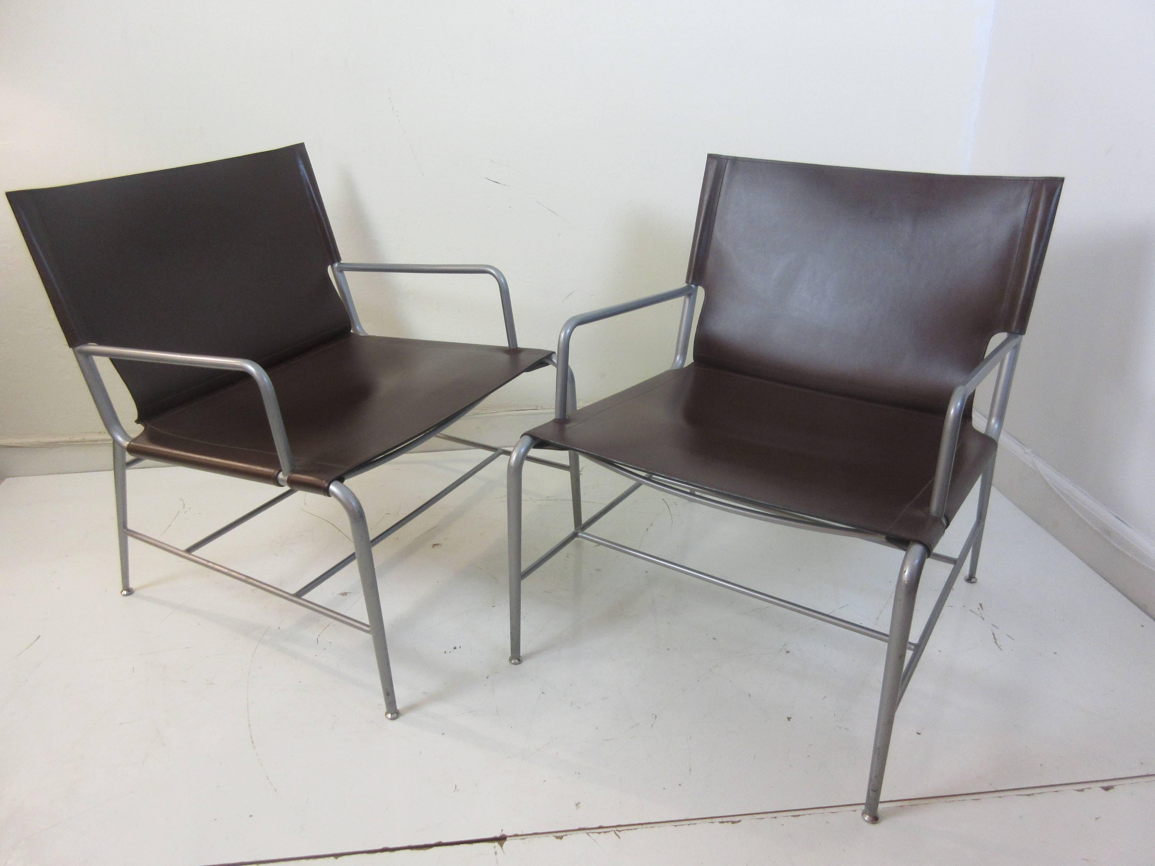 Contemporary HBF Hickory Business Furniture Eight-Lounge Chairs in Leather and Steel