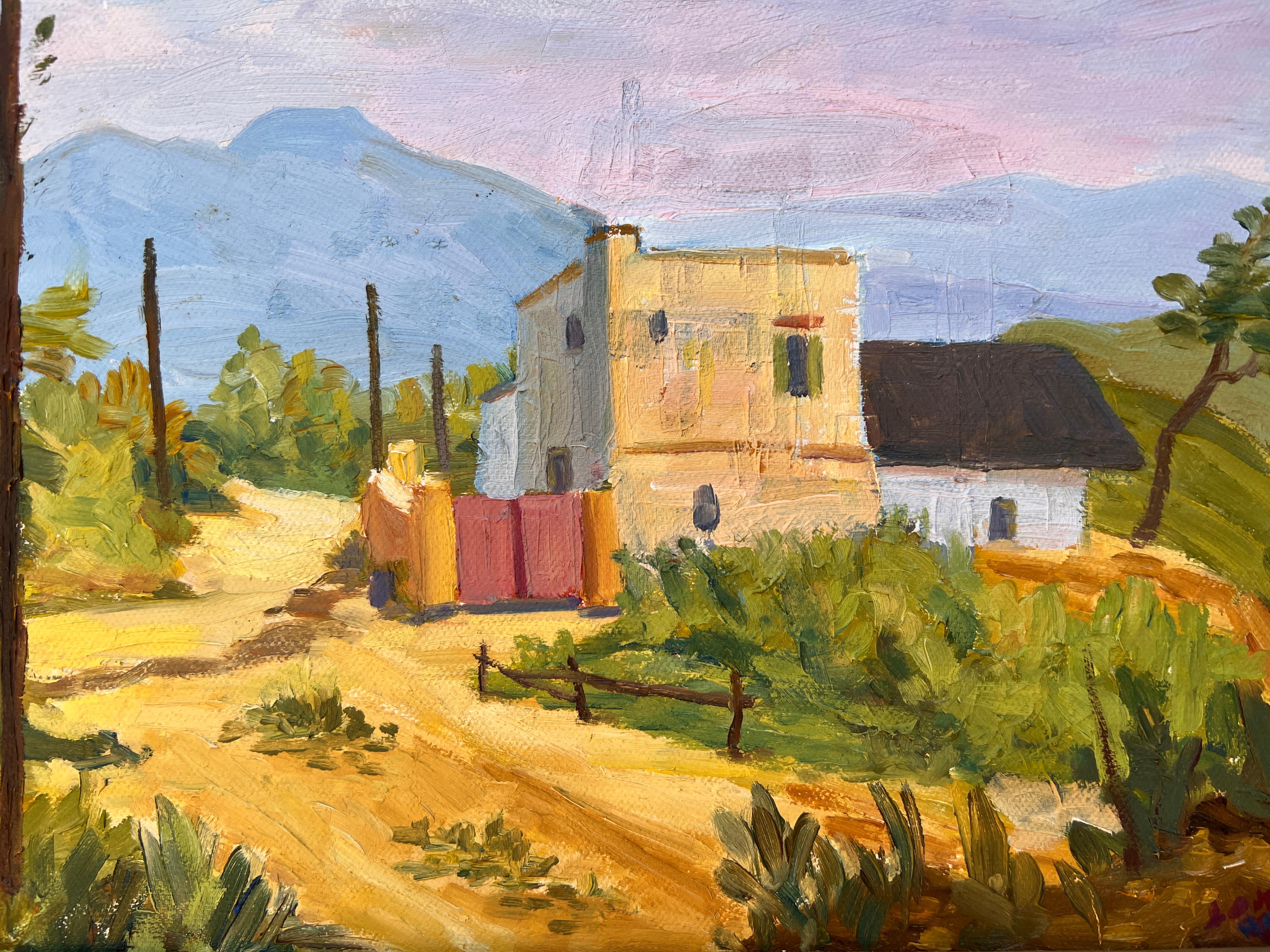 HC Longo, ITALIAN SCHOOL, Country landscape with house, Oil painting on canvas For Sale 1