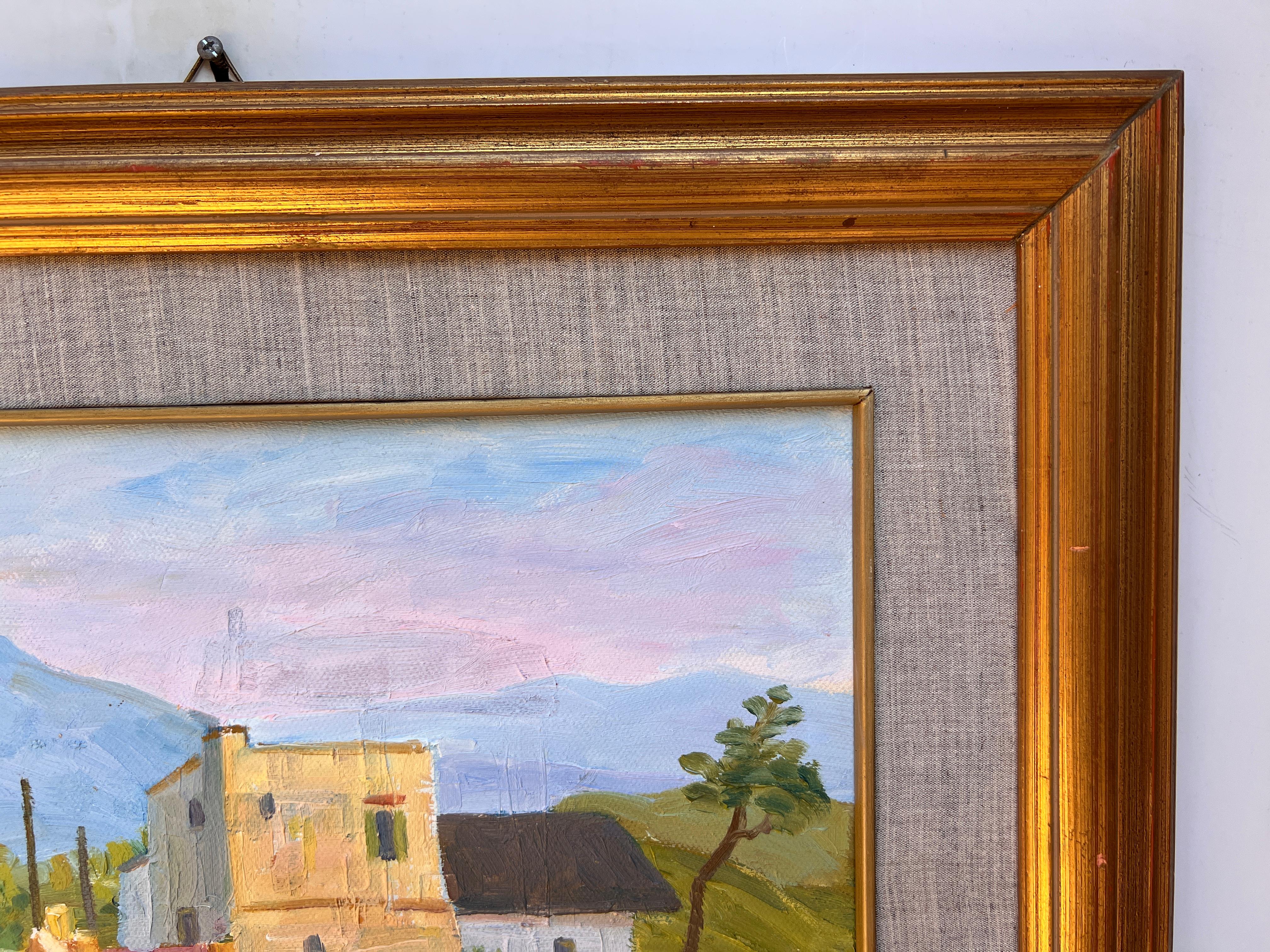 HC Longo, ITALIAN SCHOOL, Country landscape with house, Oil painting on canvas For Sale 4