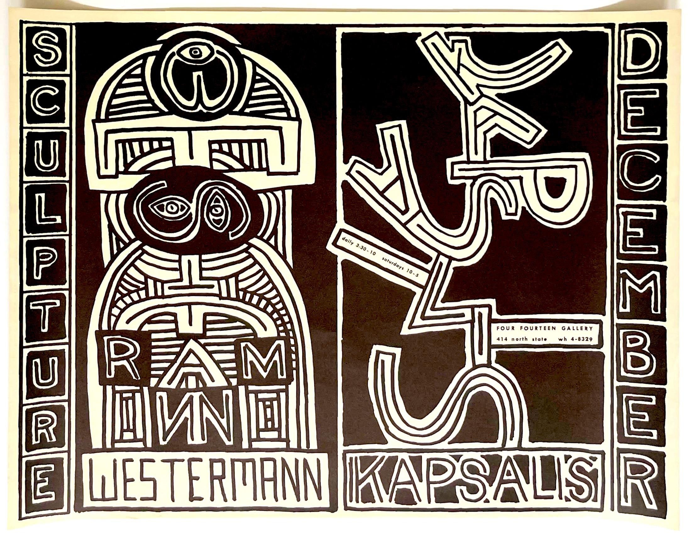 Westermann und Kapsalis Skulptur im Four Fourteen Art Center Poster