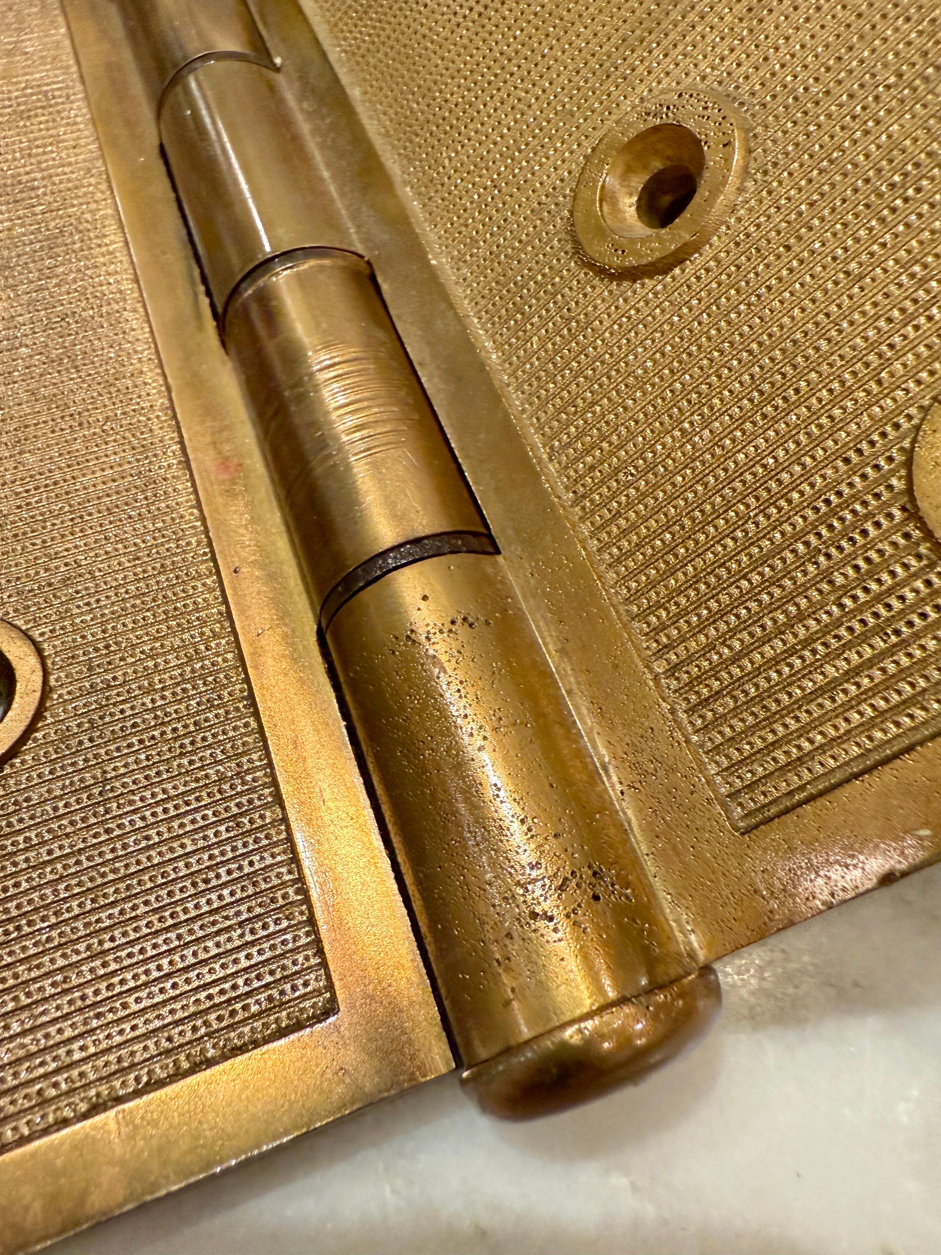 H&D Mfg. Co. 1877 Pair of Heavy Bronze Door Corner Hinges For Sale 2