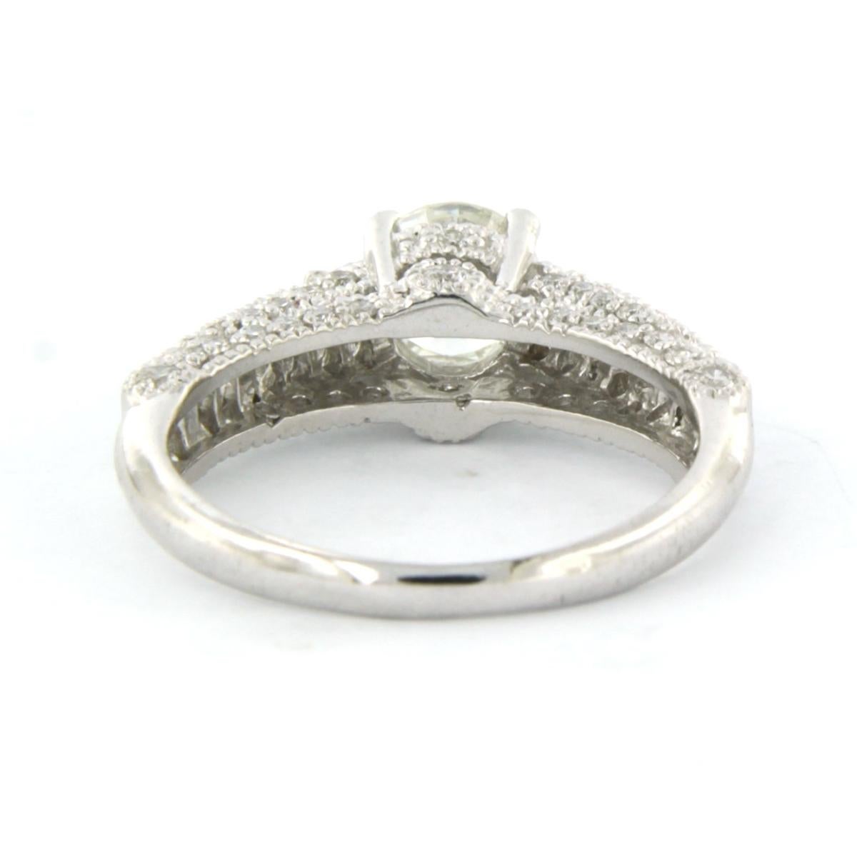 HDR certificate Ring with brilliant cut diamonds up to 1.33ct 14k white gold For Sale 1