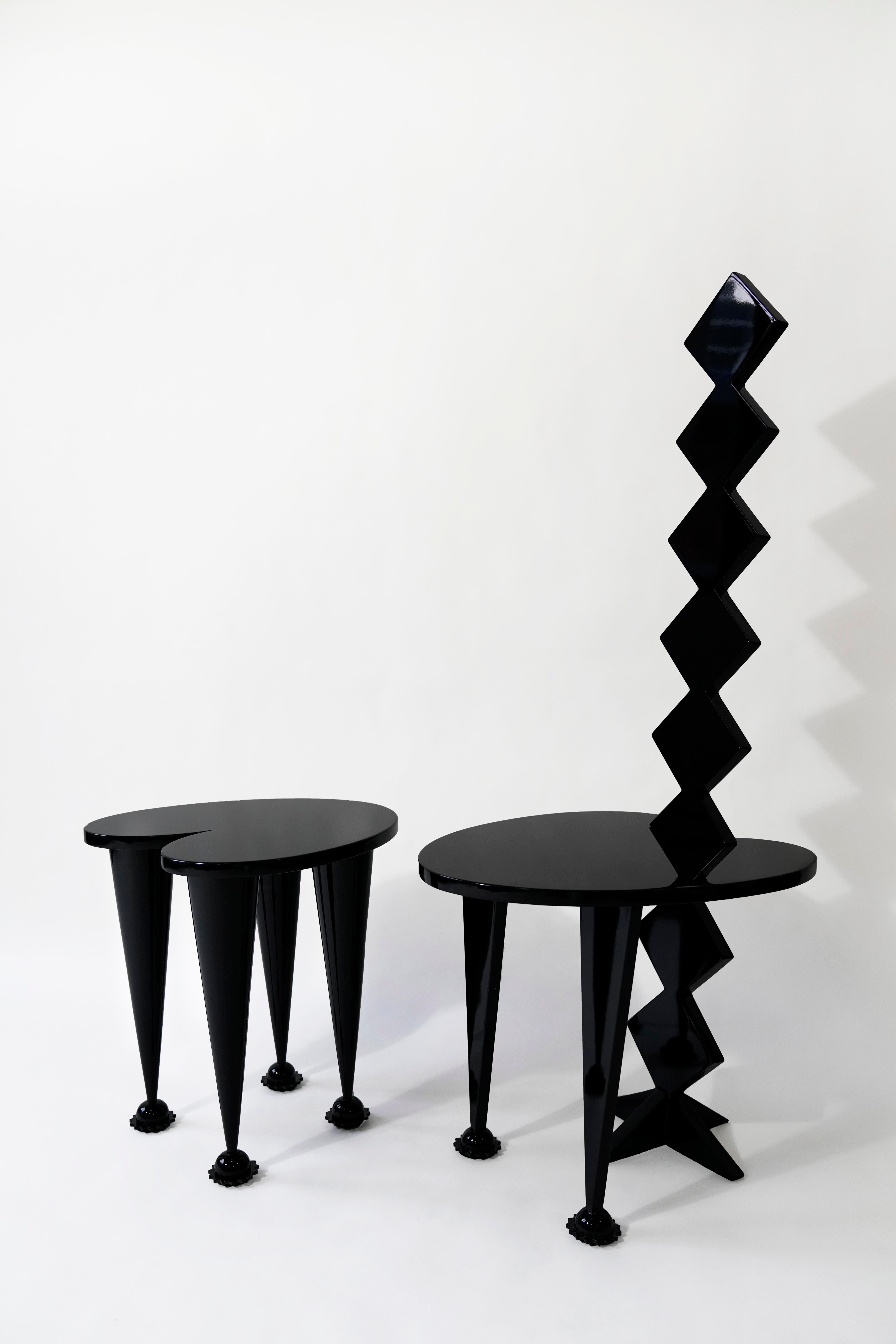 Contemporary He Fade Away All Black Chair by the Shaw