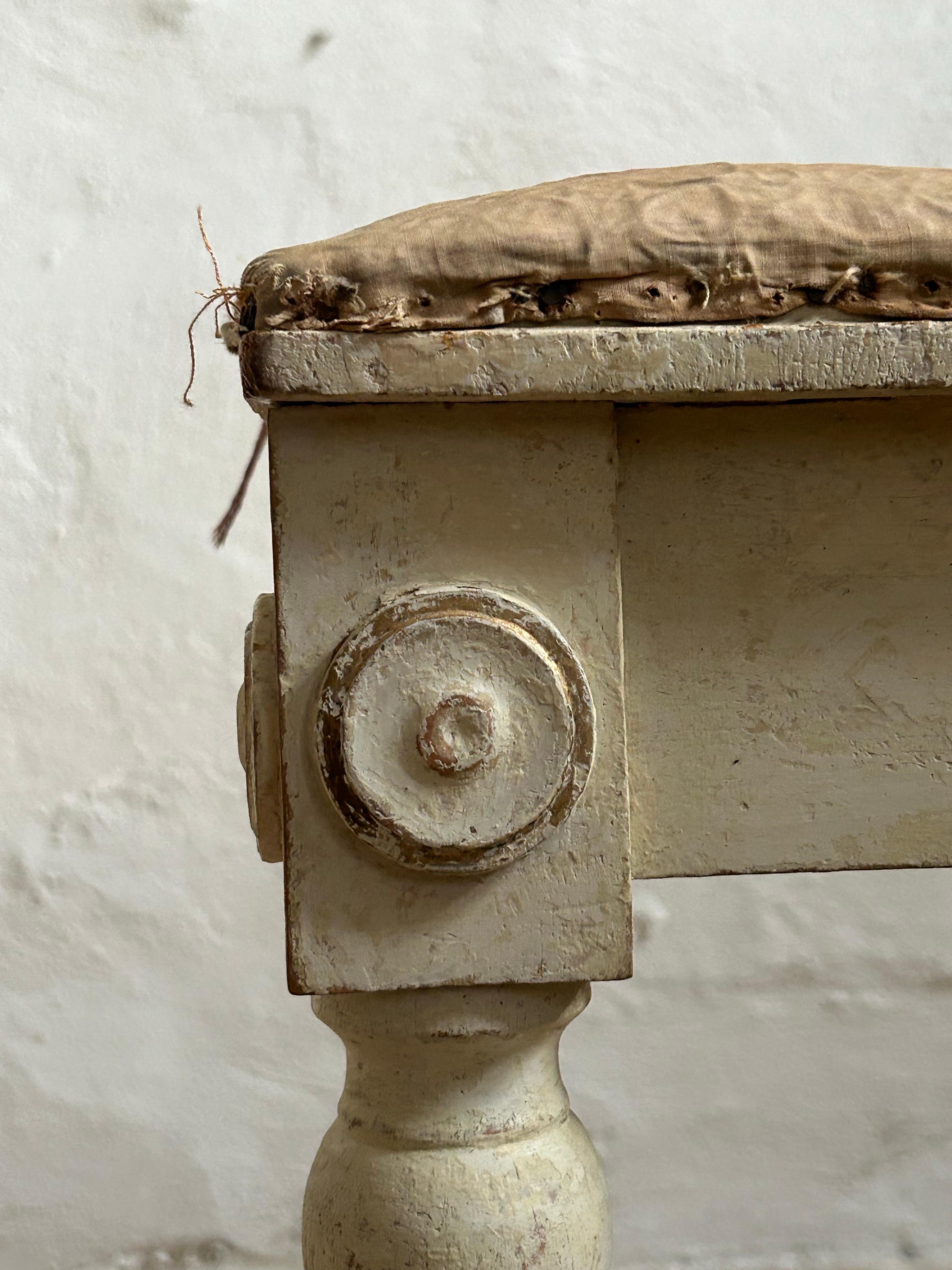 Fabric H.E. Freund Artist’s Stool in Original Paint, Denmark, 1830s For Sale