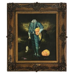 "He or She" Oil on Canvas 
Vintage Oil Painting Intervention
