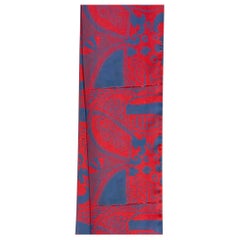 He Sees, scarf, by Melanie Yazzie, bee, red, blue, artist designed, Navajo