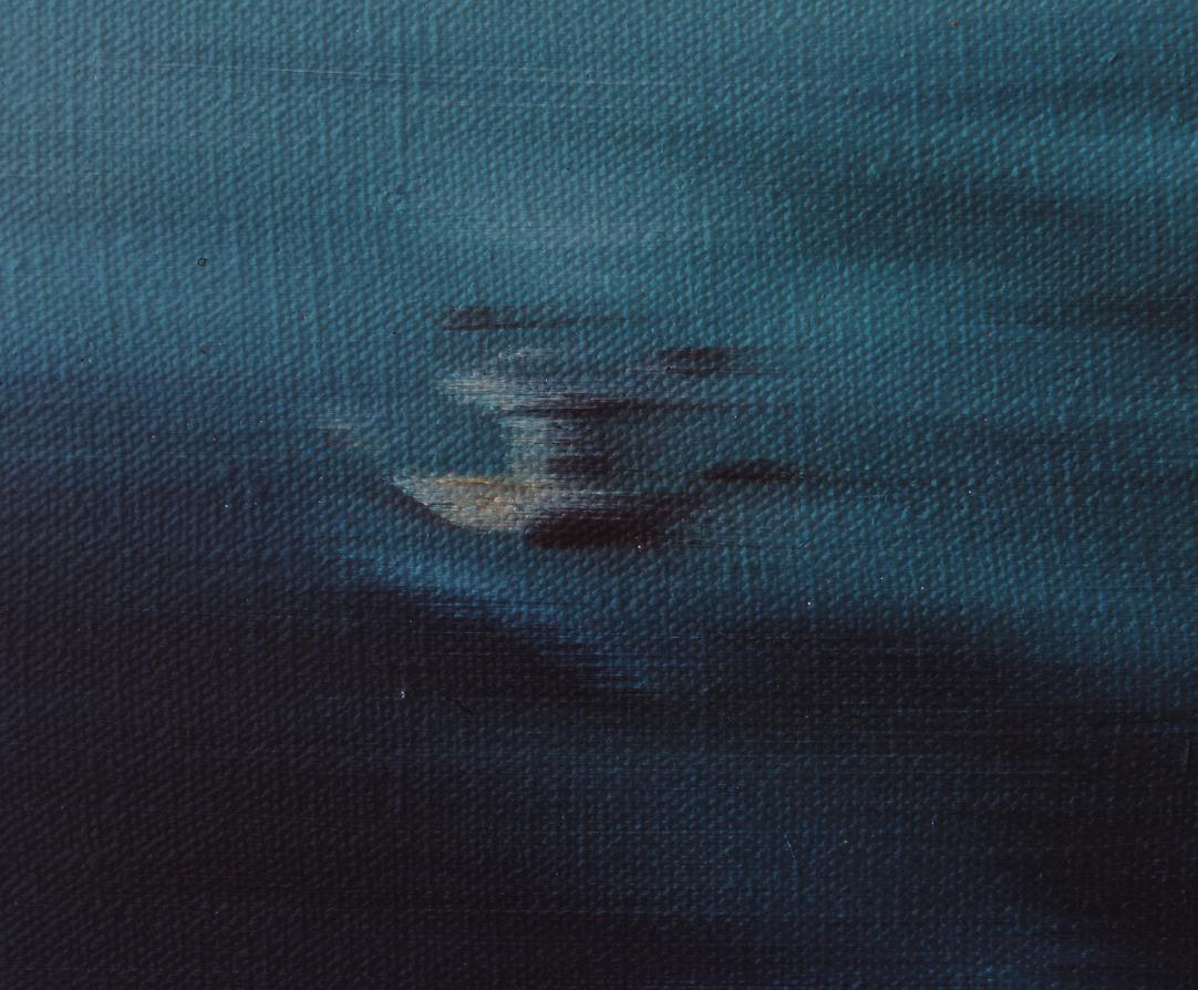 Peinture figurative contemporaine texturée - Série Aquarelle n°4 - Noir Figurative Painting par He Wenjue