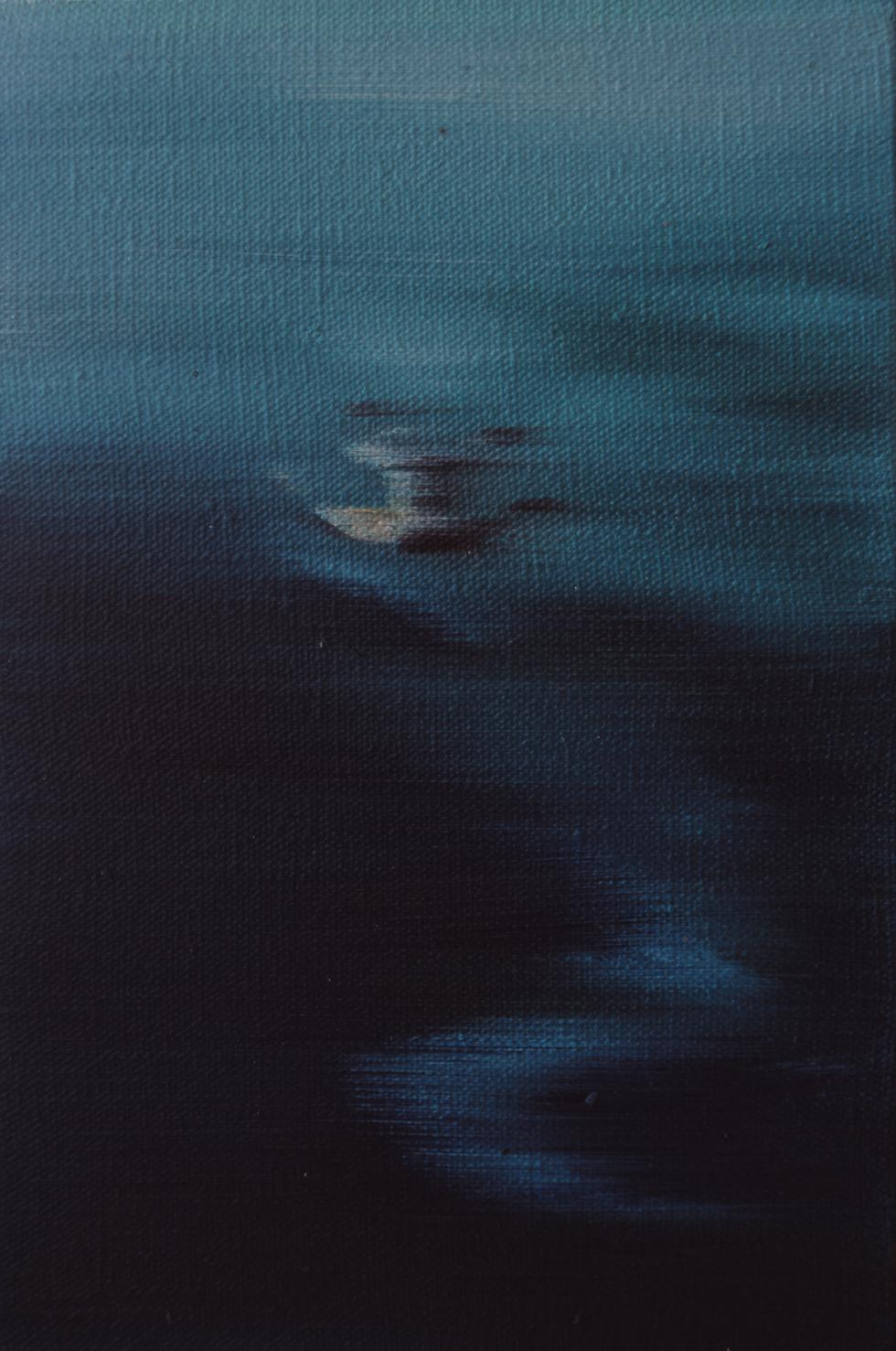 textured Figurative painting- Water Series No.4 by He Wenjue 
Dimension : 30 x 20cm 
Material :oil on canvas 
Date: 2009 

About Water Series 
He Wenjue grew up in Hunan province, China, where the tributaries of the Xiangjiang River surround almost