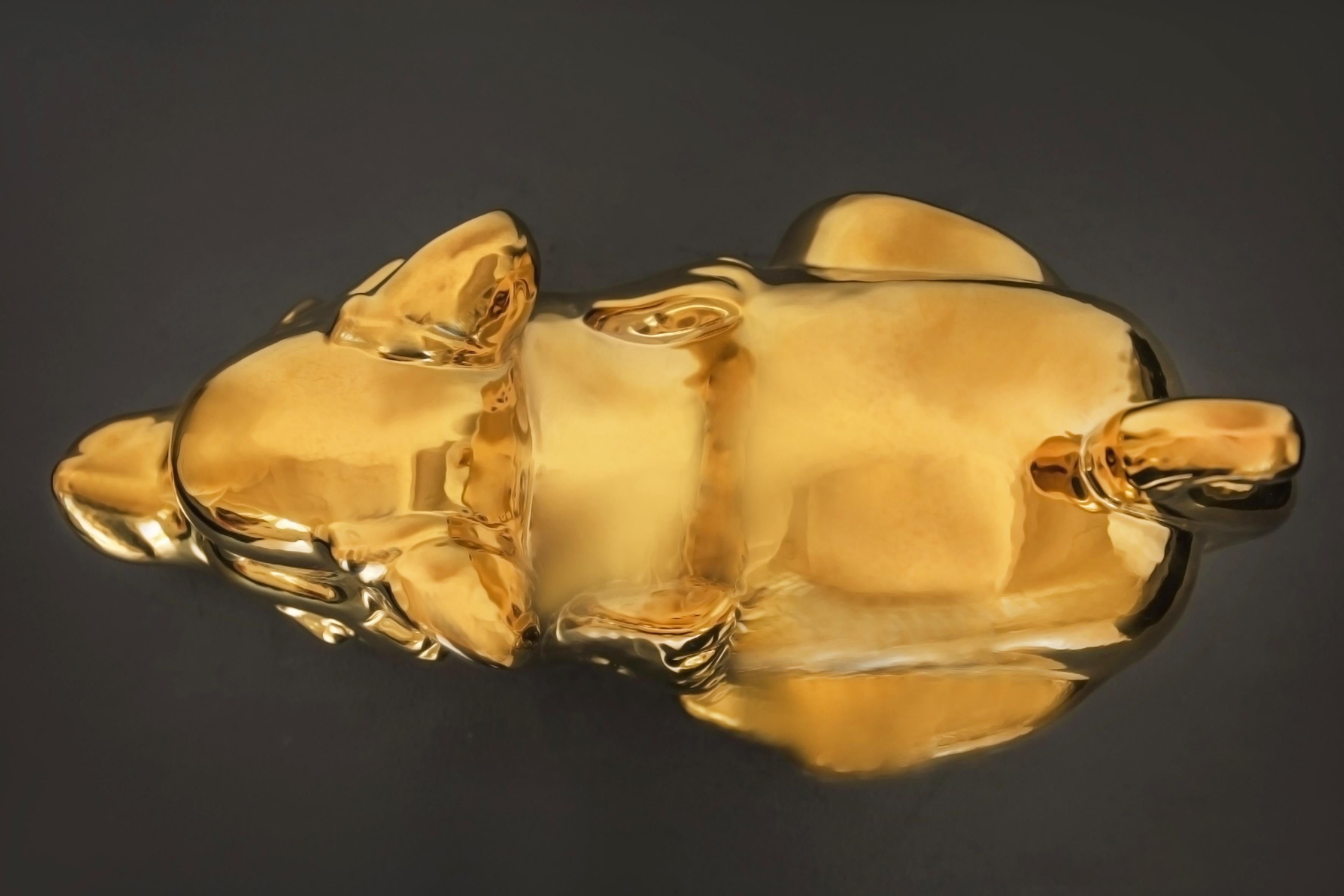 Keramik-Vergoldung-Skulpturen-Serien Tierkreiszeichen-Rat  – Sculpture von He Wenjue
