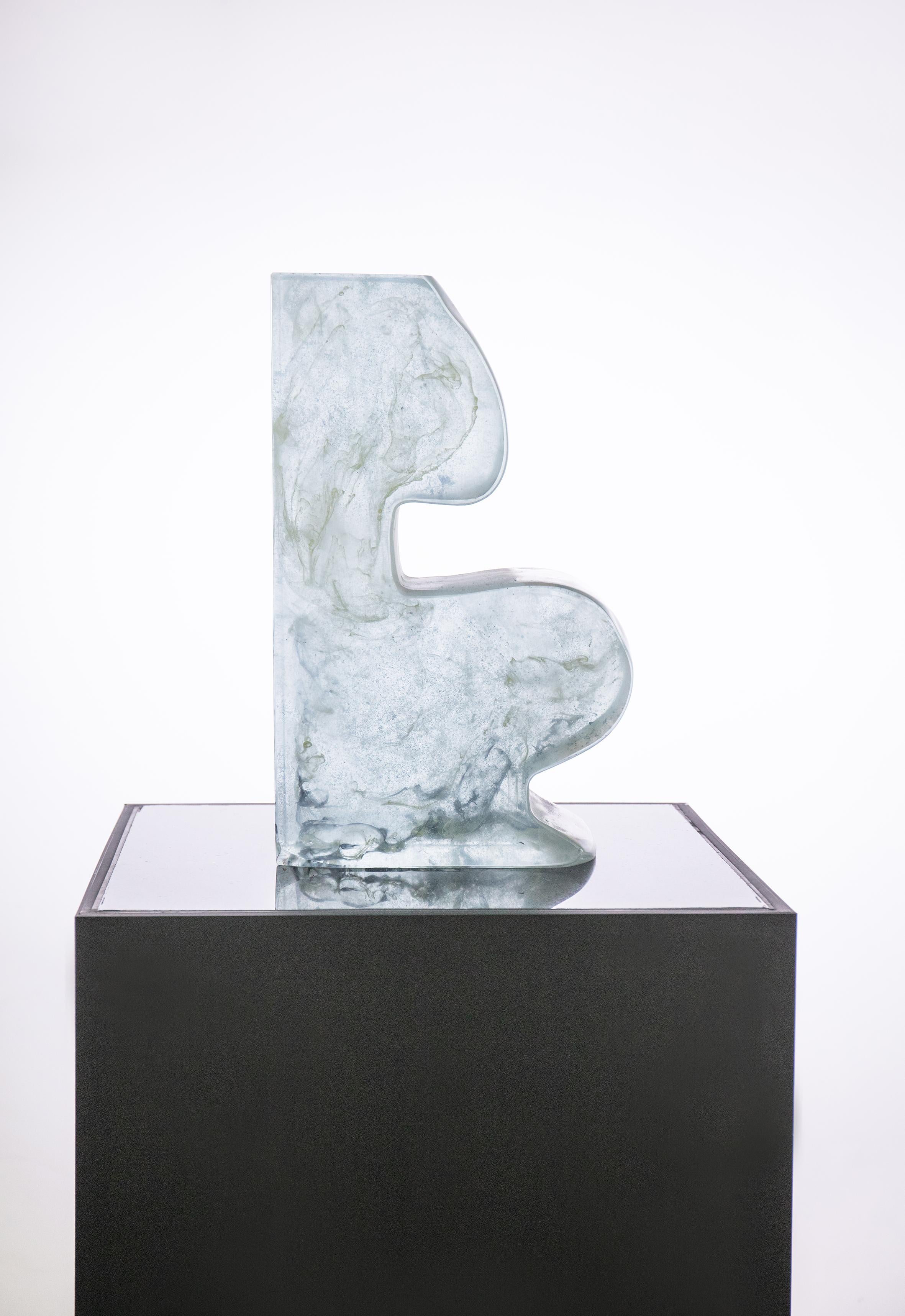 He Wenjue Abstract Sculpture – Farbenfarbene glasierte Glasur-Skulpturen-Serien Vier Jahreszeiten- Winter#1