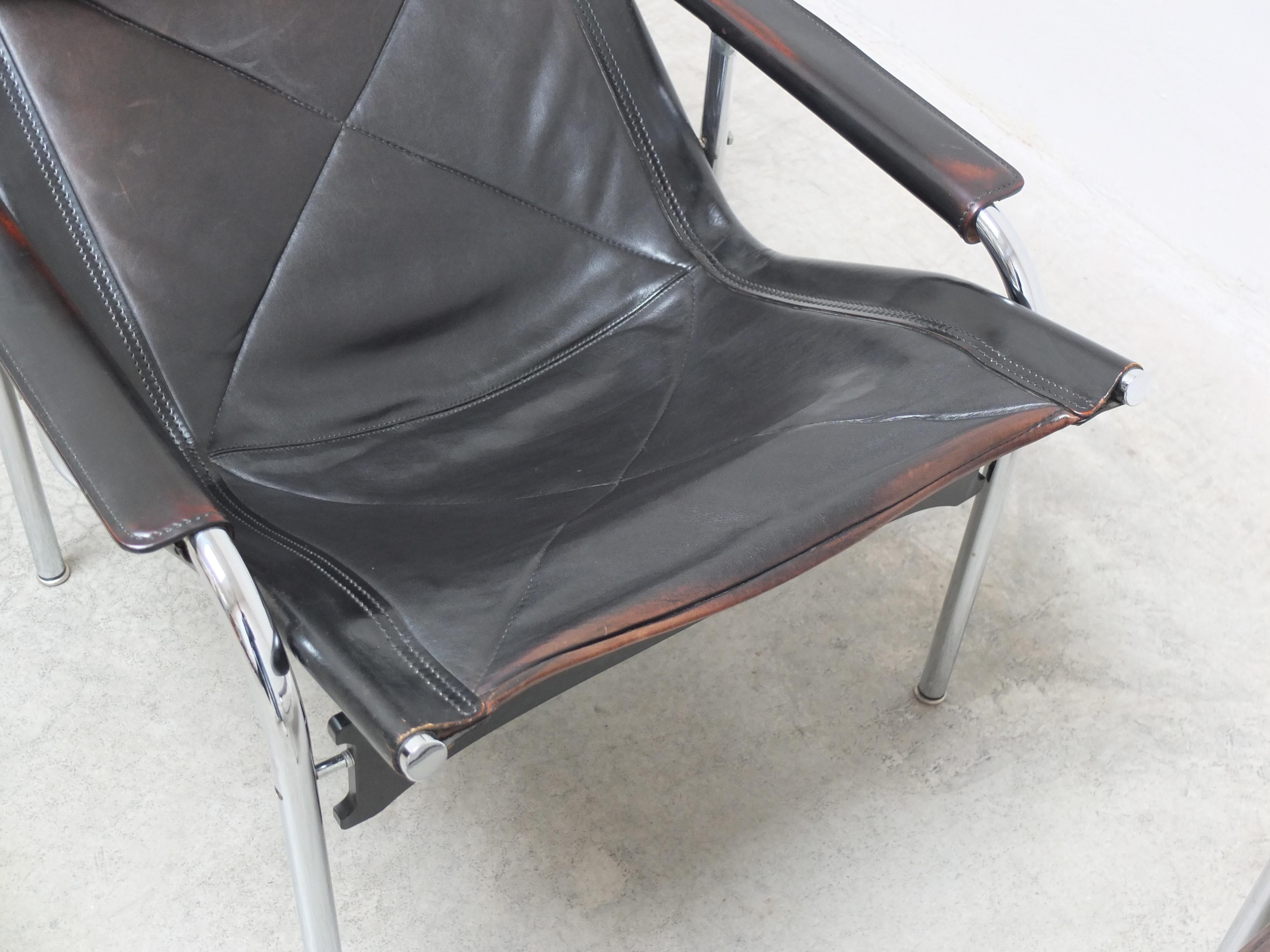 'HE1106' Lounge Chair with Ottoman by Hans Eichenberger for Strässle, 1978 For Sale 4